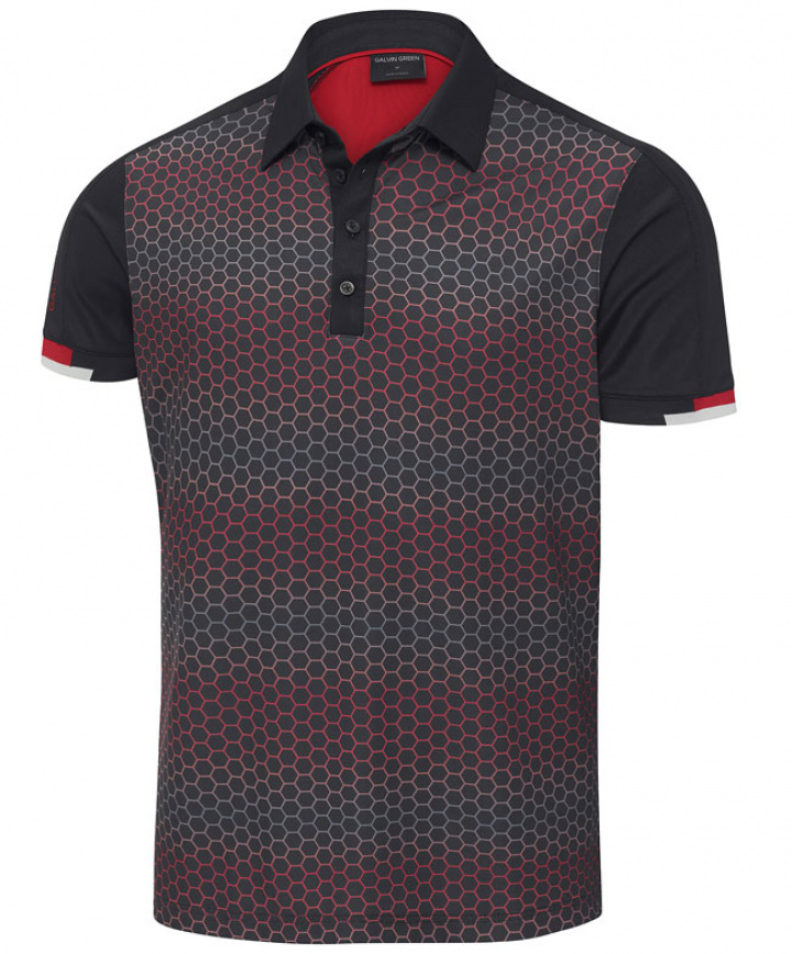 Galvin Green Piké Herr Myles Svart/Röd i gruppen Kläder / Herrkläder / KORTÄRMAT hos Dimbo Golf AB (2150073-72B4r)