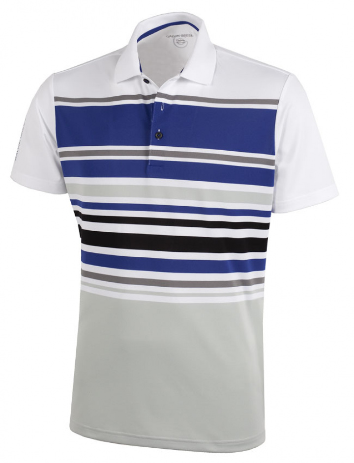 Galvin Green Piké Herr Miguel Vit/Surf Blå/Sharkskin i gruppen Kläder / Herrkläder / KORTÄRMAT hos Dimbo Golf AB (2150075-18B4r)