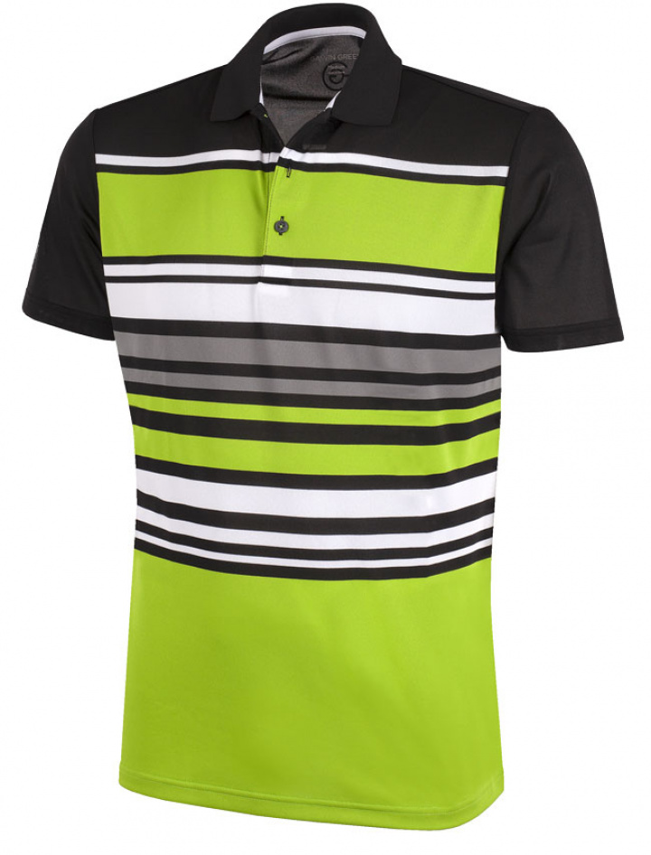 Galvin Green Piké Herr Miguel Svart/Lime/Vit i gruppen Kläder / Herrkläder / KORTÄRMAT hos Dimbo Golf AB (2150075-78B4r)