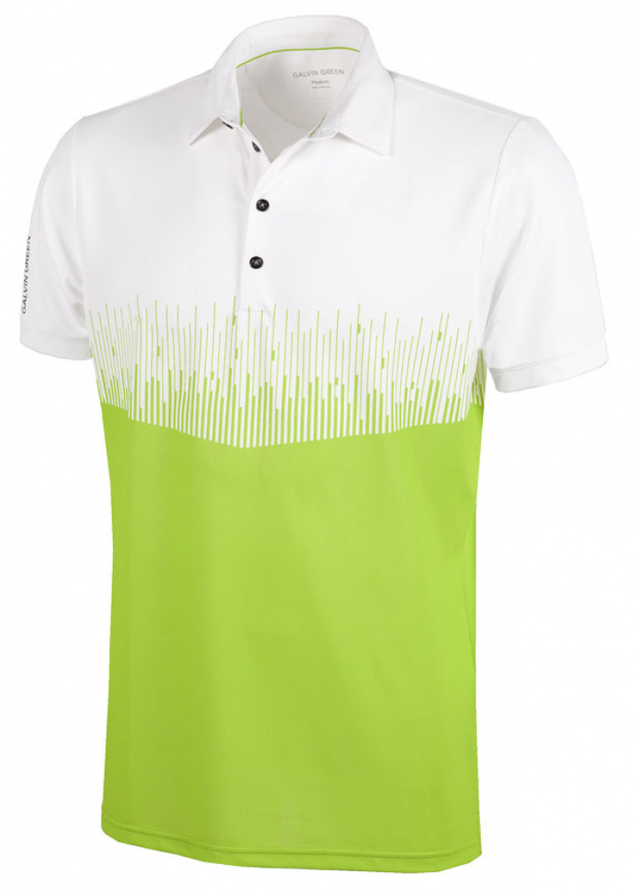Galvin Green Piké Herr Moss Vit/Lime i gruppen Kläder / Herrkläder / KORTÄRMAT hos Dimbo Golf AB (2150077-18B4r)