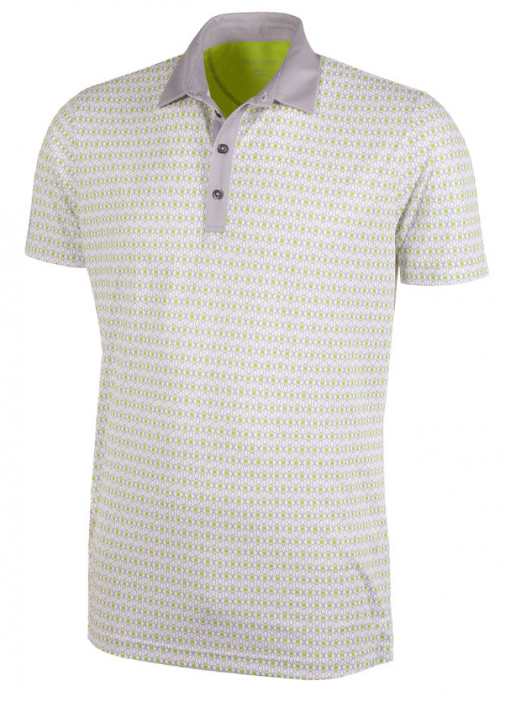 Galvin Green Piké Herr Mario Vit/Sharkskin/Lime i gruppen Kläder / Herrkläder / KORTÄRMAT hos Dimbo Golf AB (2150078-18B4r)