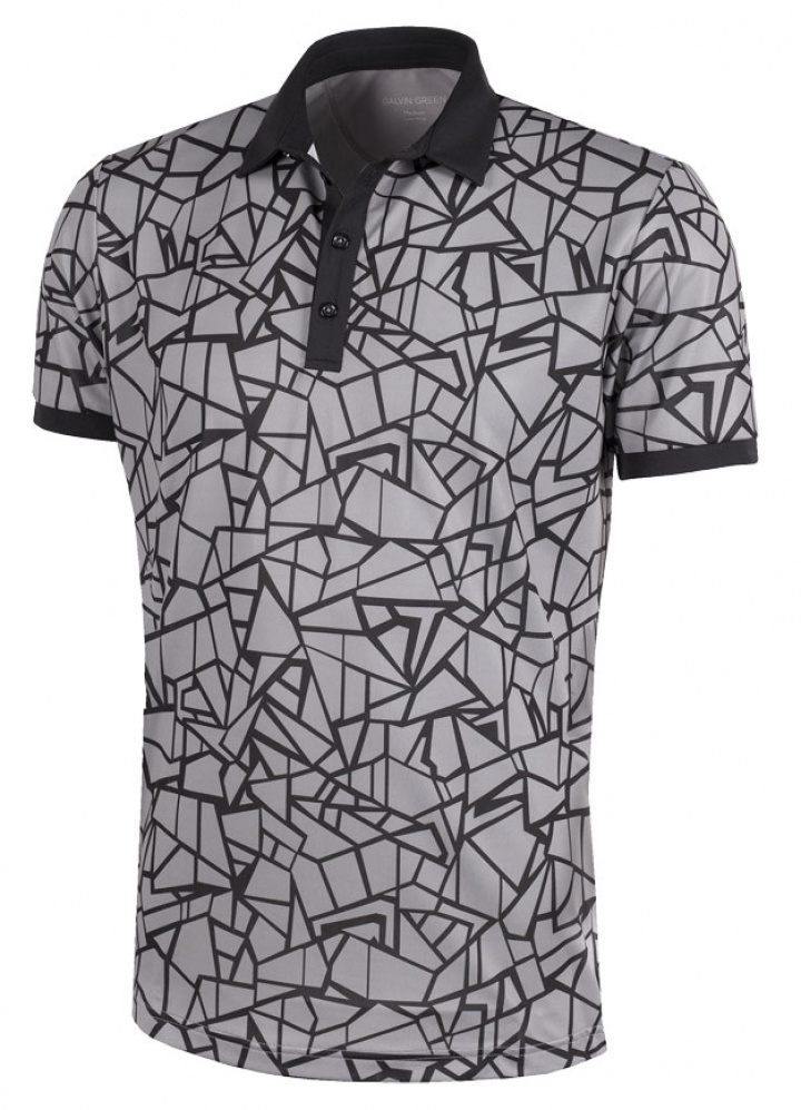 Galvin Green Piké Herr Markell Sharkskin/Svart i gruppen Kläder / Herrkläder / KORTÄRMAT hos Dimbo Golf AB (2150081-77B4r)