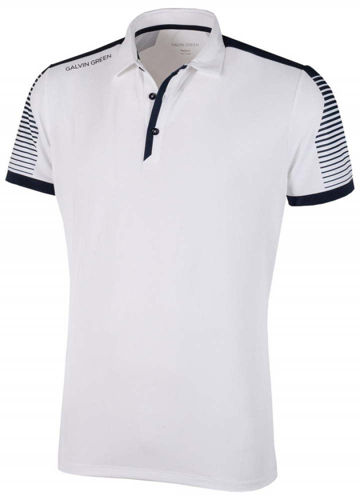 Galvin Green Piké Herr Marcus V8+ Vit/Marinblå i gruppen Kläder / Herrkläder / KORTÄRMAT hos Dimbo Golf AB (2150084-13B4r)