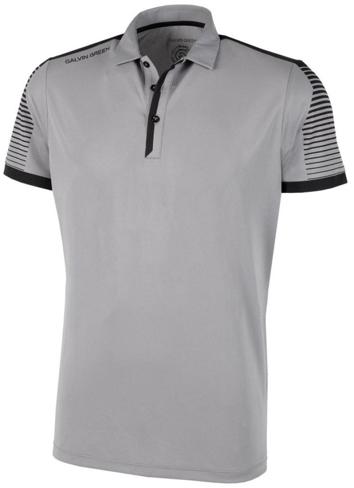 Galvin Green Piké Herr Marcus V8+ Sharkskin/Svart i gruppen Kläder / Herrkläder / KORTÄRMAT / Galvin Green Pike hos Dimbo Golf AB (2150084-77B4r)