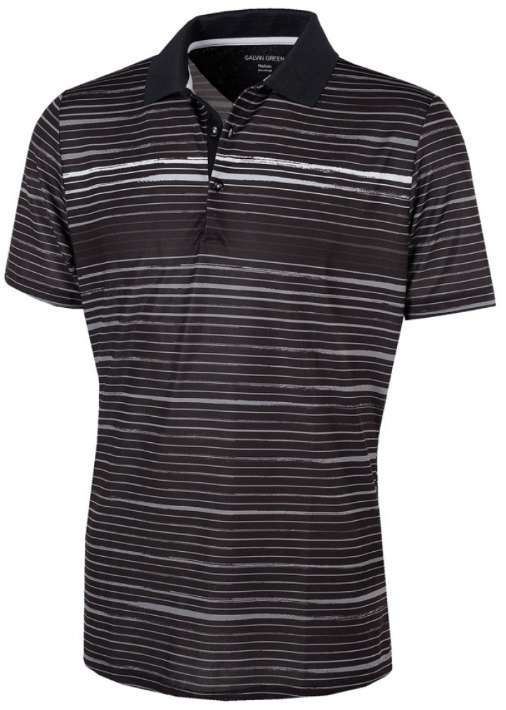 Galvin Green Piké Herr Morgan V8+ Svart/Sharkskin i gruppen Kläder / Herrkläder / KORTÄRMAT hos Dimbo Golf AB (2150093-77B4r)