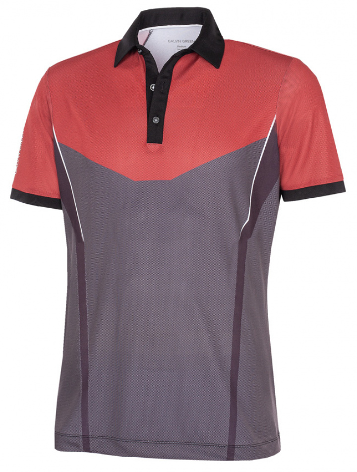 Galvin Green Piké Herr Mateus V8+ Röd/Forged Iron/Vit i gruppen Kläder / Herrkläder / KORTÄRMAT / Galvin Green Pike hos Dimbo Golf AB (2150099-27B4r)