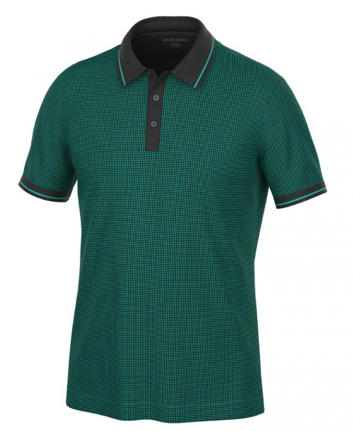 Galvin Green Piké Herr Miller V8+ Svart/Atlantis Grön i gruppen Kläder / Herrkläder / KORTÄRMAT hos Dimbo Golf AB (2150122-88921r)
