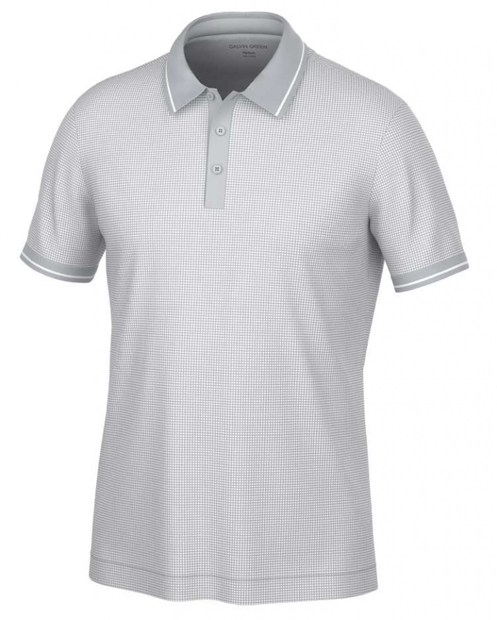 Galvin Green Piké Herr Miller V8+ Vit/Cool Grå i gruppen Kläder / Herrkläder / KORTÄRMAT hos Dimbo Golf AB (2150122-92351r)