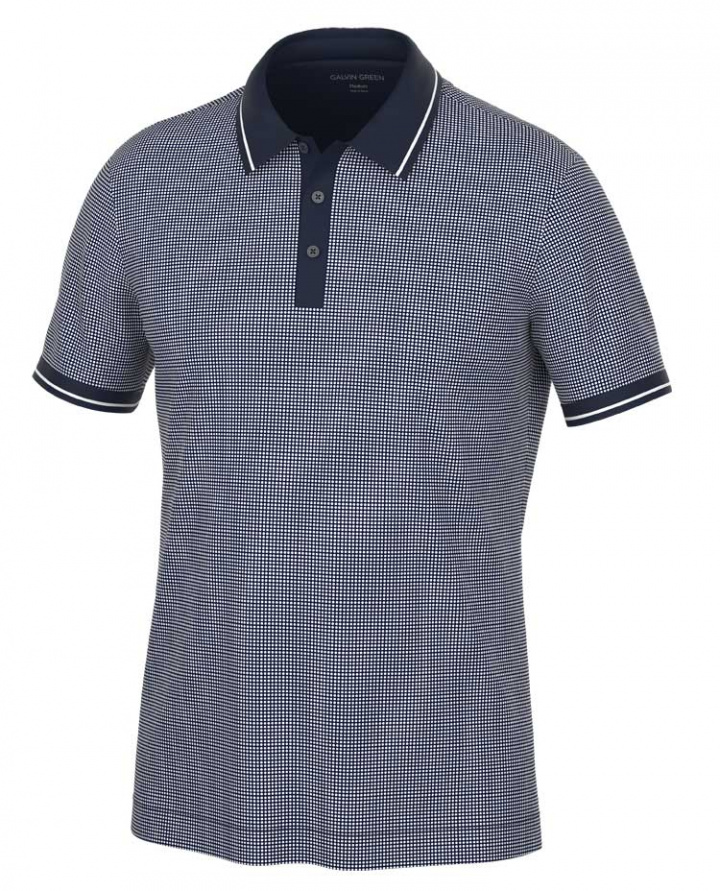 Galvin Green Piké Herr Miller V8+ Marinblå/Vit i gruppen Kläder / Herrkläder / KORTÄRMAT hos Dimbo Golf AB (2150122-93491r)