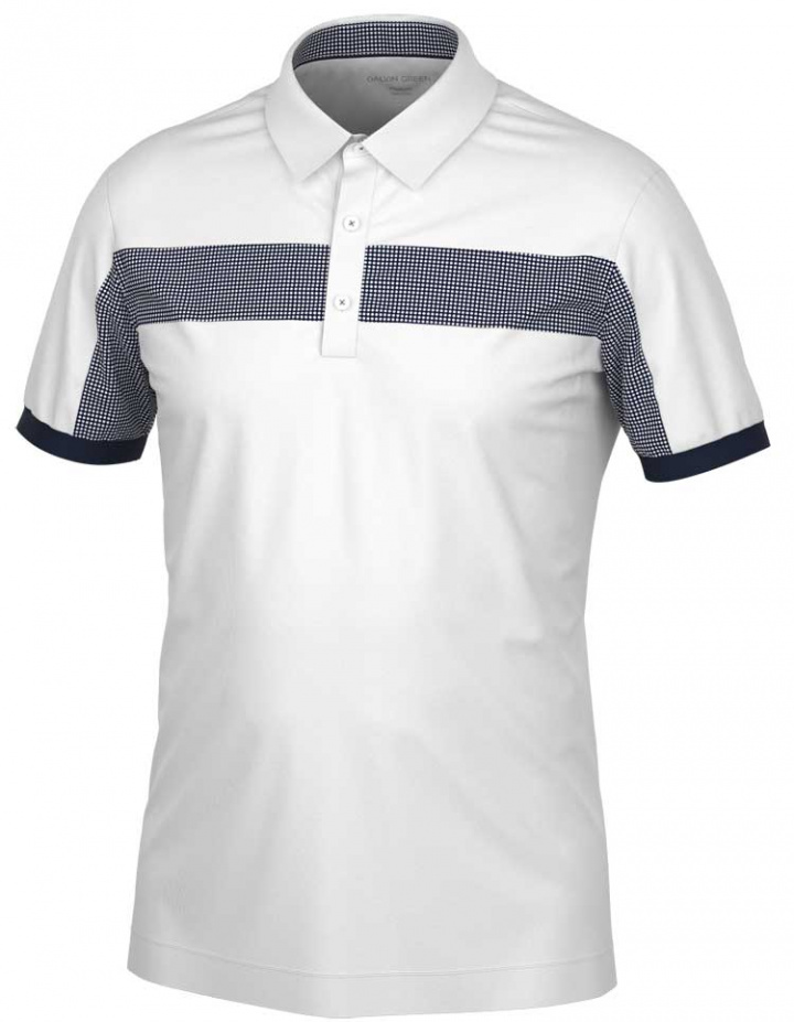 Galvin Green Piké Herr Mills V8+ Vit/Marinblå i gruppen Kläder / Herrkläder / KORTÄRMAT hos Dimbo Golf AB (2150125-99961r)