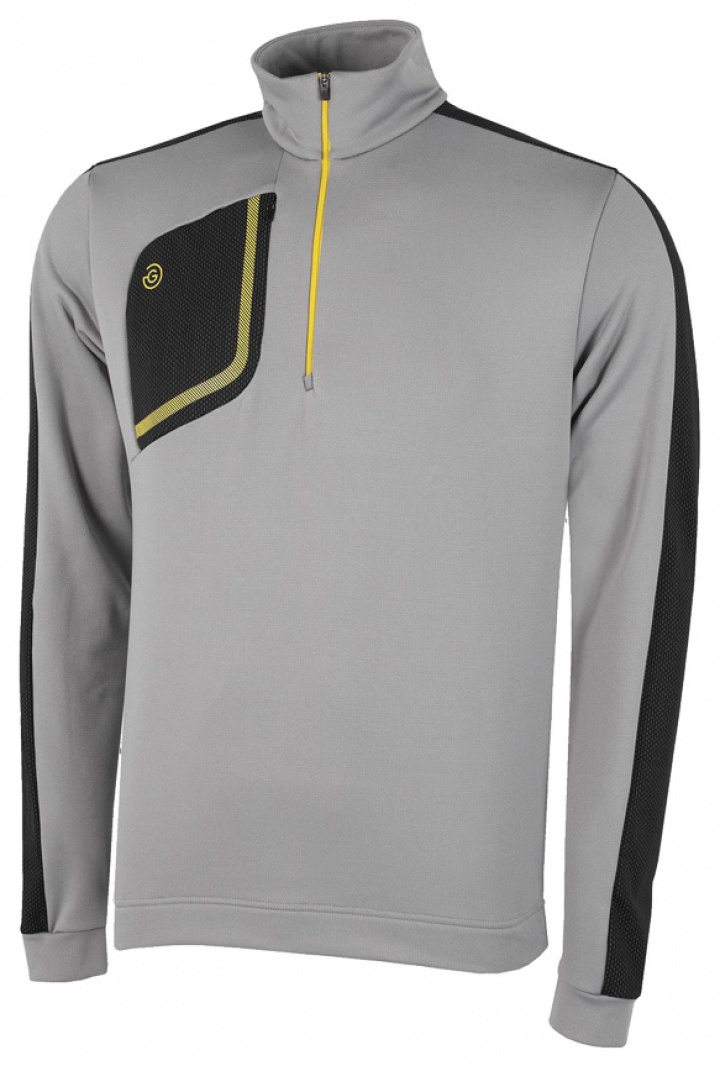 Galvin Green Insula Herr Långärm Dwight Sharkskin/Svart/Gul i gruppen Kläder / Herrkläder / LÅNGÄRMAT hos Dimbo Golf AB (2154066-74B4r)
