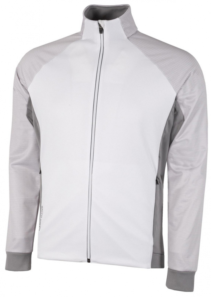 Galvin Green Insula Herr Långärm Full Zip Dominic Vit/Sharkskin i gruppen Kläder / Herrkläder / LÅNGÄRMAT hos Dimbo Golf AB (2154072-07B4r)
