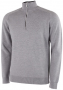 Galvin Green Herr Långärm Merino Ull Half-Zip Chester Grå Melerad
