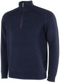Galvin Green Herr Långärm Merino Ull Half-Zip Chester Marinblå Melerad