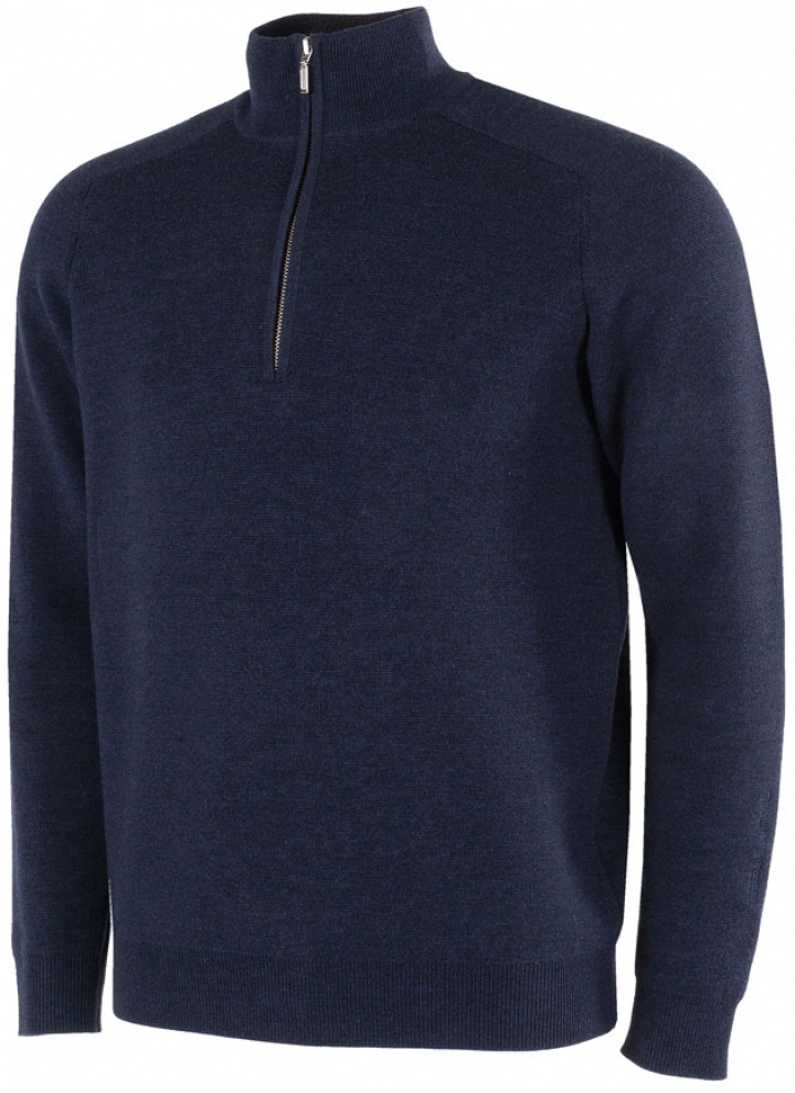 Galvin Green Herr Långärm Merino Ull Half-Zip Chester Marinblå Melerad i gruppen Kläder / Herrkläder / LÅNGÄRMAT hos Dimbo Golf AB (2154074-33B4r)