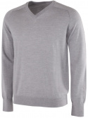 Galvin Green Herr Långärm Merino Ull V-Neck Carl Grå Melerad