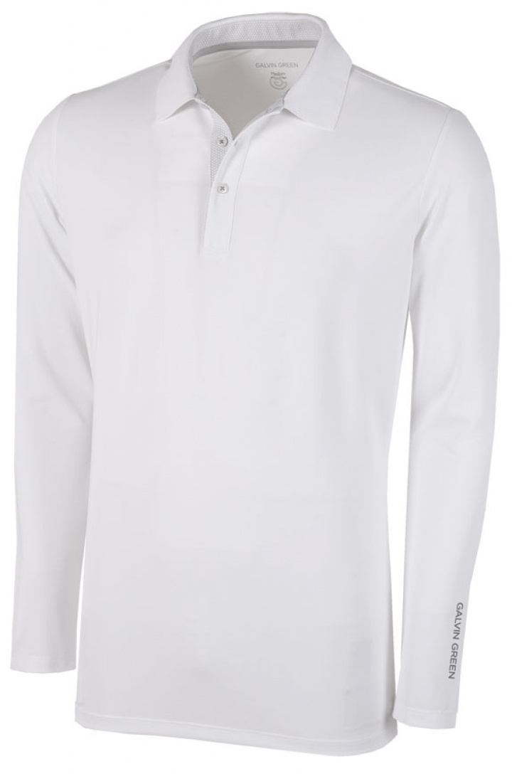 Galvin Green Herr Långärm Piké Marwin V8+ Vit i gruppen Kläder / Herrkläder / LÅNGÄRMAT hos Dimbo Golf AB (2154077-01B4r)