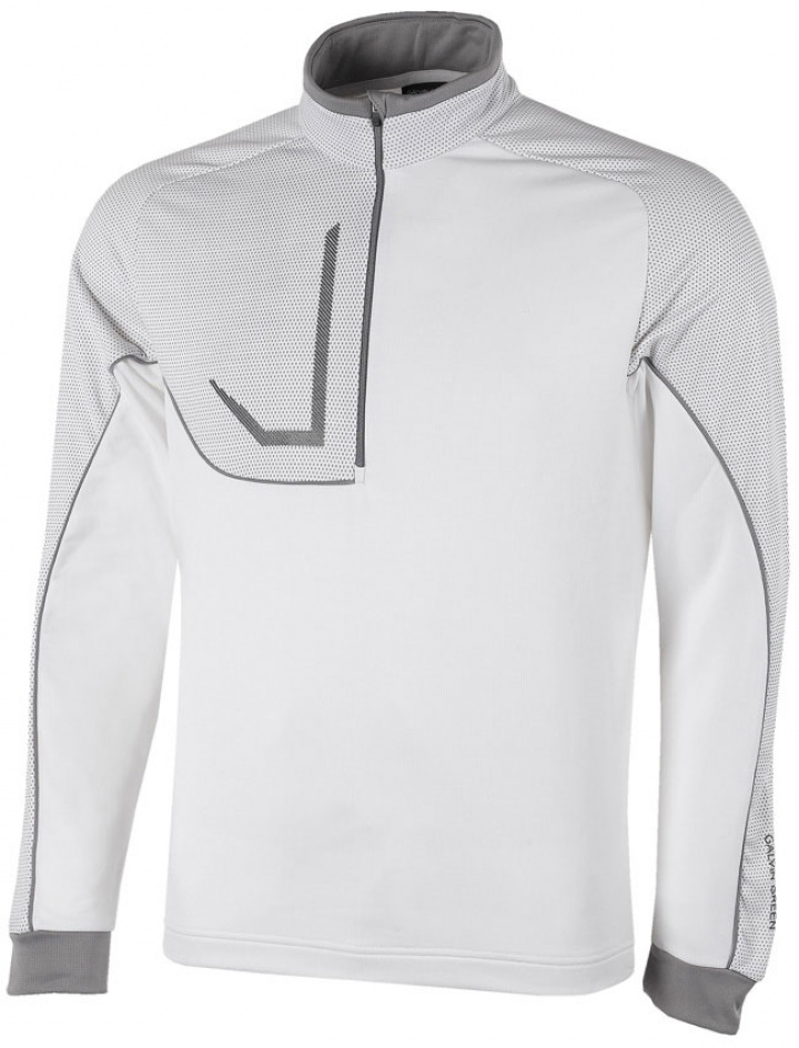 Galvin Green Insula Herr Långärm Half-Zip Daxton Vit/Cool Grå/Sharkskin i gruppen Kläder / Herrkläder / LÅNGÄRMAT hos Dimbo Golf AB (2154079-01B4r)