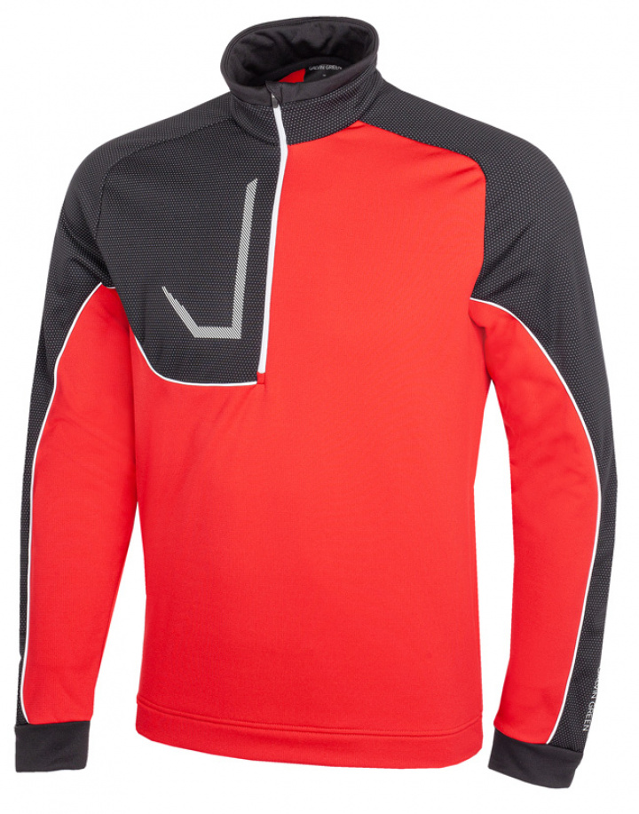 Galvin Green Insula Herr Långärm Half-Zip Daxton Röd/Forged Iron/Vit i gruppen Kläder / Herrkläder / LÅNGÄRMAT hos Dimbo Golf AB (2154079-27B4r)