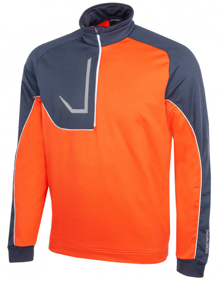 Galvin Green Insula Herr Långärm Half-Zip Daxton Orange/Marinblå/Vit i gruppen Kläder / Herrkläder / LÅNGÄRMAT hos Dimbo Golf AB (2154079-53B4r)