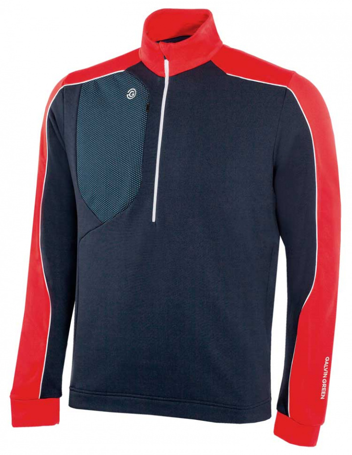 Galvin Green Insula Half Zip Herr Långärm Dave Marinblå/Röd i gruppen Kläder / Herrkläder / LÅNGÄRMAT hos Dimbo Golf AB (2154087-88951r)
