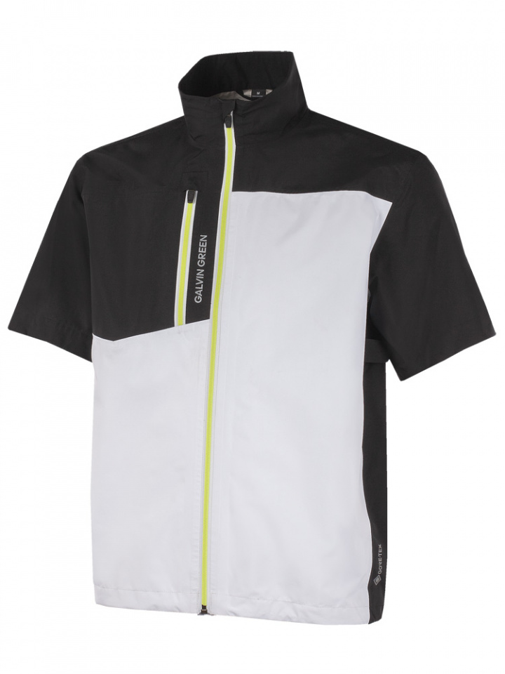 Galvin Green Kortärmad Regnjacka Gore-Tex Herr Paclite Stretch Full-Zip Axl Svart/Vit/Sunny Lime i gruppen Kläder / Herrkläder / JACKA hos Dimbo Golf AB (2156134-99931r)
