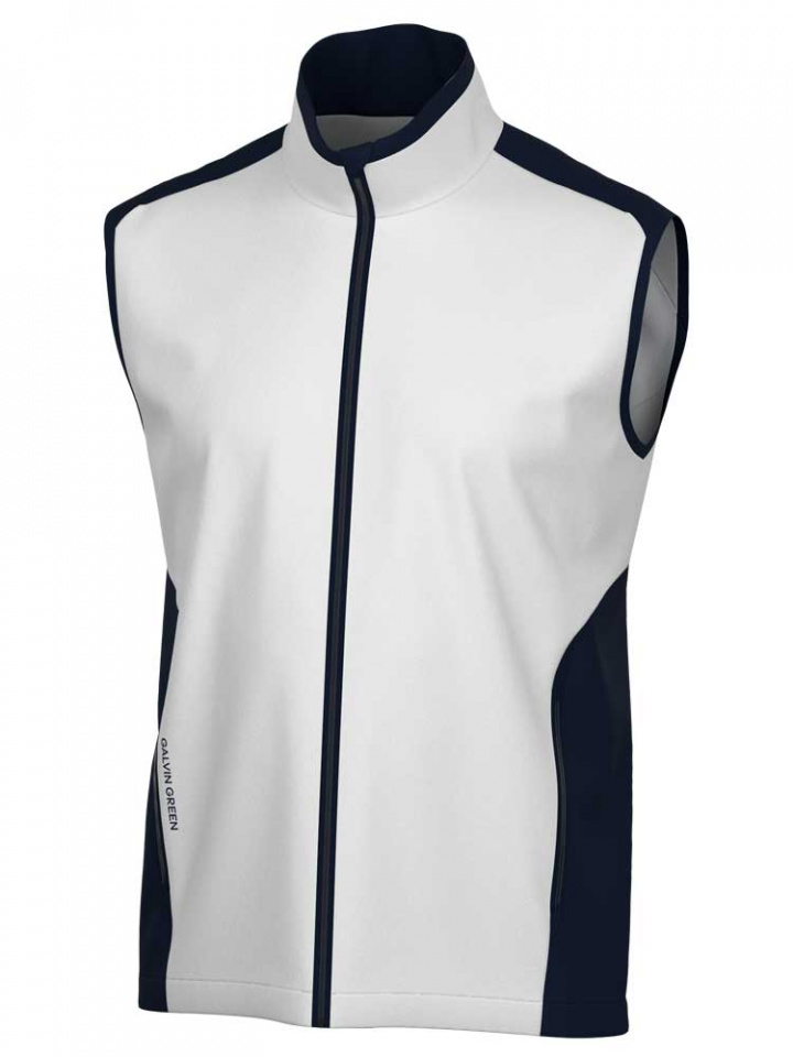 Galvin Green Vindväst Full Zip Interface-1 Herr Leo Vit/Marinblå i gruppen Kläder / Herrkläder / VÄSTAR hos Dimbo Golf AB (2162096-99961r)