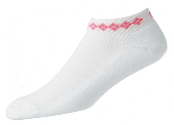 FootJoy Strumpa Dam ProDry Lightweight Argyle 19311 Vit/Rosa 36-40 i gruppen Kläder / Accessoarer / STRUMPOR hos Dimbo Golf AB (2508014-15)