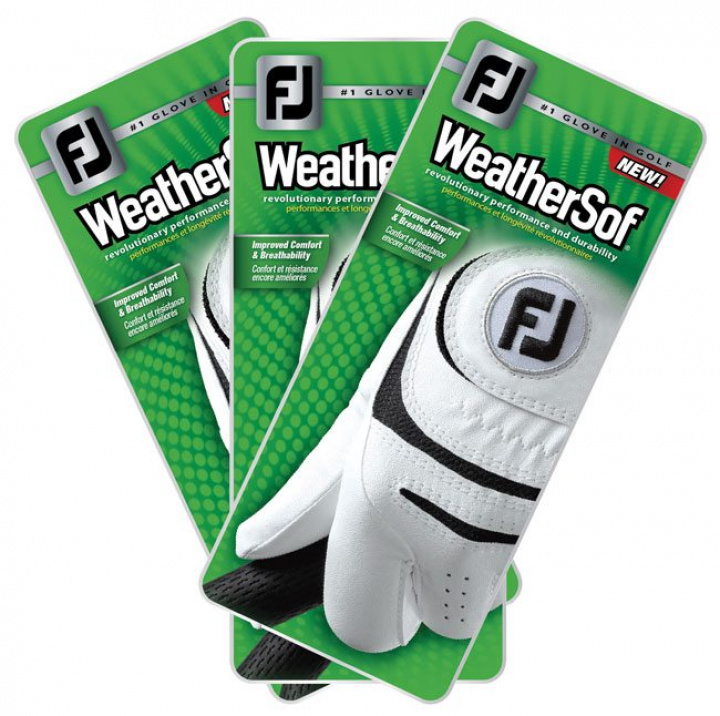 FootJoy Golfhandskar 3-pack Herr LH (Vanligast) WeatherSof Vit i gruppen Rea / Rea Golfhandskar / Herr Vänster (Vanligast) hos Dimbo Golf AB (2544014-1111r)