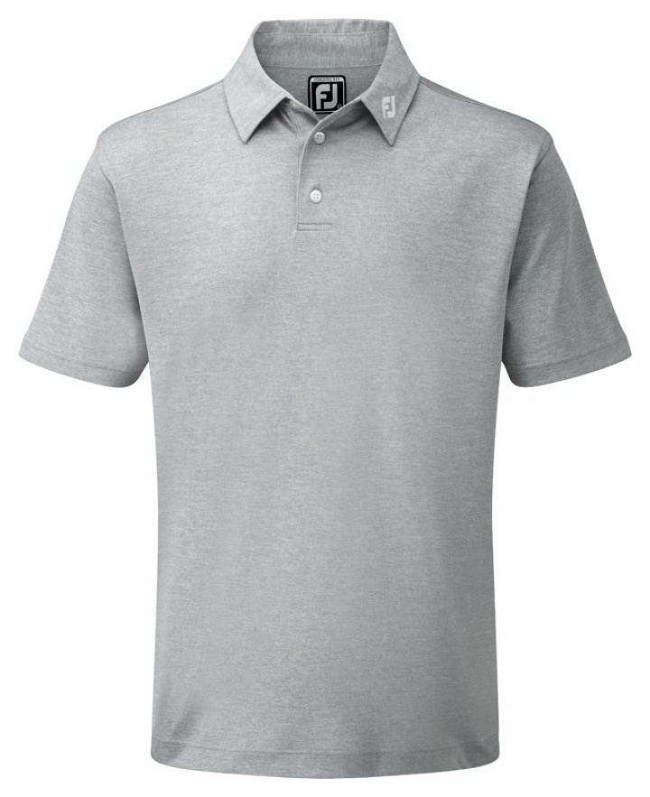FootJoy Piké Stretch Solid 91819 Grå i gruppen Kläder / Herrkläder / KORTÄRMAT hos Dimbo Golf AB (2550001-914r)