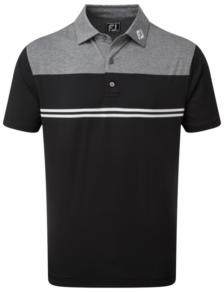 FootJoy Piké HCBL 90373 Svart/Grå/Vit i gruppen Kläder / Herrkläder / KORTÄRMAT hos Dimbo Golf AB (2550005-903734r)