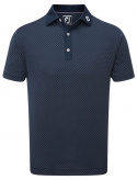 FootJoy Piké Diamond Dot Print Lisle 88364 Marinblå/Vit