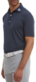 FootJoy Piké Diamond Dot Print Lisle 88364 Marinblå/Vit