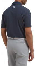 FootJoy Piké Diamond Dot Print Lisle 88364 Marinblå/Vit