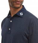 FootJoy Piké Diamond Dot Print Lisle 88364 Marinblå/Vit