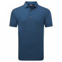 Footjoy Piké Micro Feeder Stripe Lisle - Marinblå