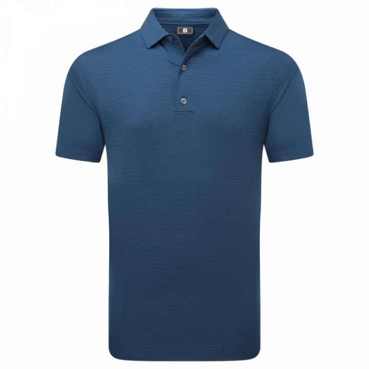 Footjoy Piké Micro Feeder Stripe Lisle - Marinblå i gruppen Kläder / Herrkläder / KORTÄRMAT hos Dimbo Golf AB (2550014-341314r)