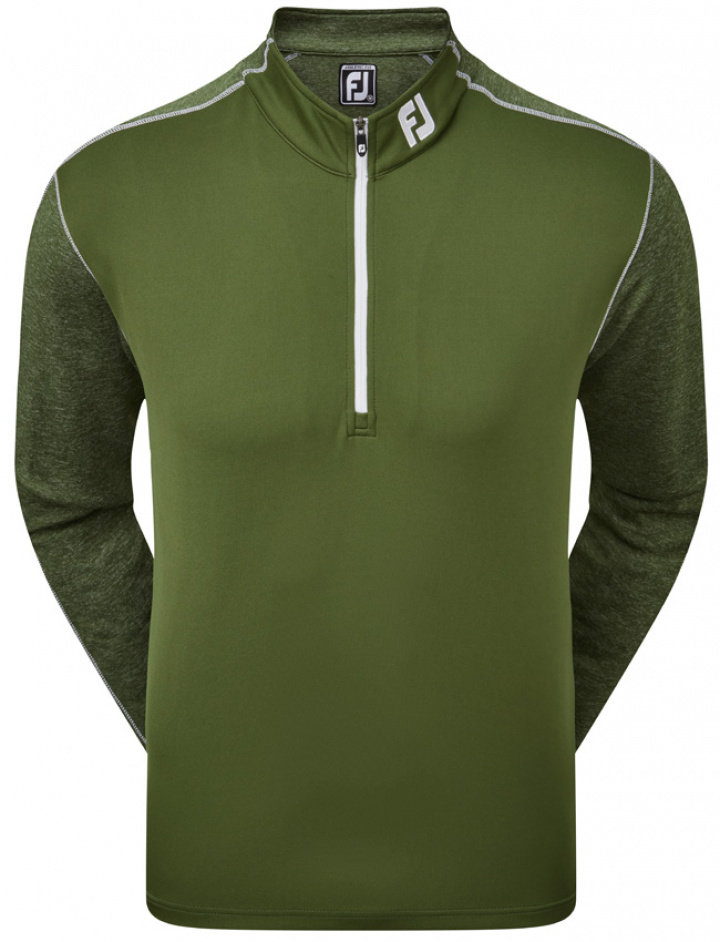 FootJoy Pullover Tonal Heather Chill Out 84473 Olive i gruppen Kläder / Herrkläder / LÅNGÄRMAT hos Dimbo Golf AB (2554010-844744r)