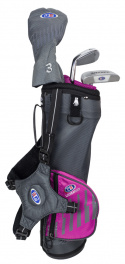 U.S.Kids Barnset WTs Höger 92-107 cm Grå/rosa 3 klubbor