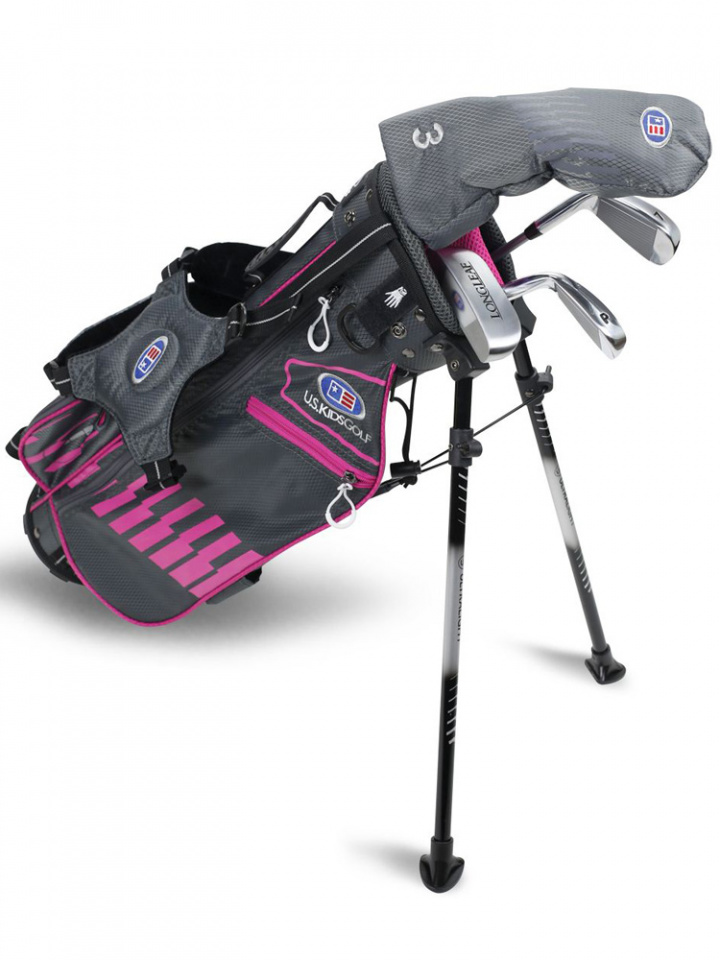 U.S.Kids Barnset WTs Höger 114-122 cm Grå/Rosa 4 klubbor i gruppen Golfklubbor / Juniorklubbor / Golfset Barn hos Dimbo Golf AB (2873027-17761)