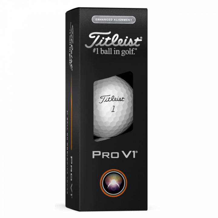 Titleist Golfboll Pro V1 Aim Enhanced (1st 3-pack) i gruppen Golfbollar / 3-pack hos Dimbo Golf AB (3218047-Aim)