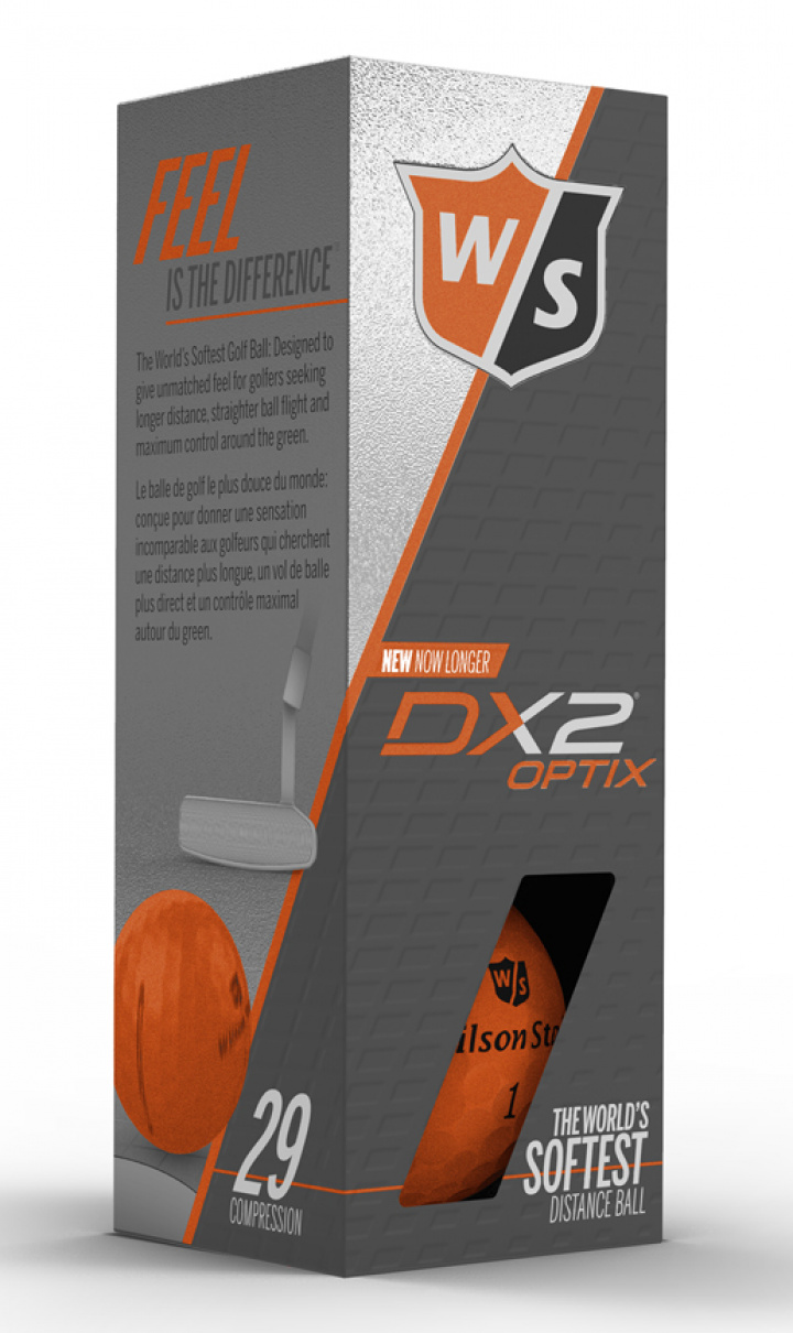 Wilson Staff Golfbollar Dx2 Soft Optix Orange (1st 3-pack) i gruppen Golfbollar / 3-pack hos Dimbo Golf AB (3418011-60)