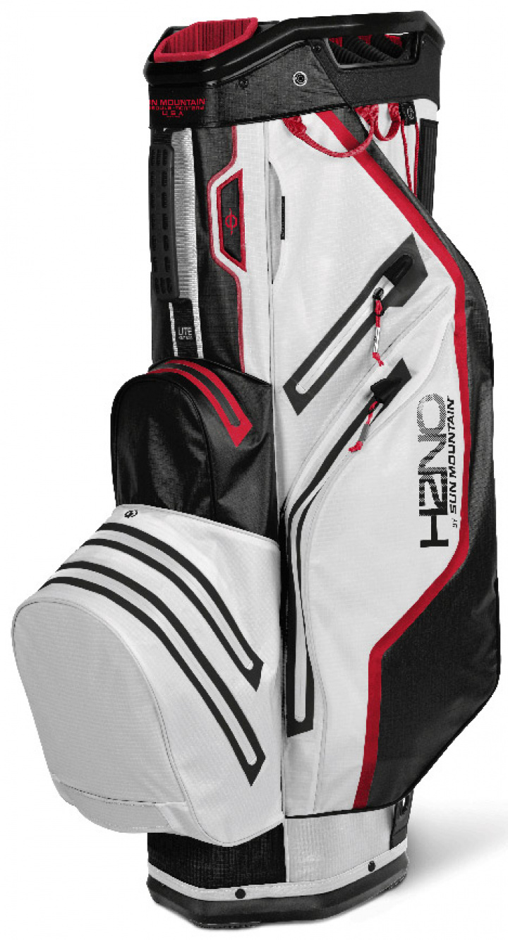 Sun Mountain Vagnbag H2NO Lite Vit/Svart/Röd i gruppen Bagar / Vagnbagar Vattentäta / Sun Mountan Vattentät Vagnbag hos Dimbo Golf AB (3512041-WBR)