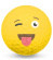 Golfboll Smiley som rcker ut tungan och blinkar p ett ga