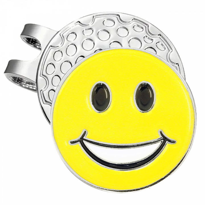 Golfgear Markör med clip Emalj Smiley Gul i gruppen Tillbehör / Golftillbehör / Markörer hos Dimbo Golf AB (4181010-223)
