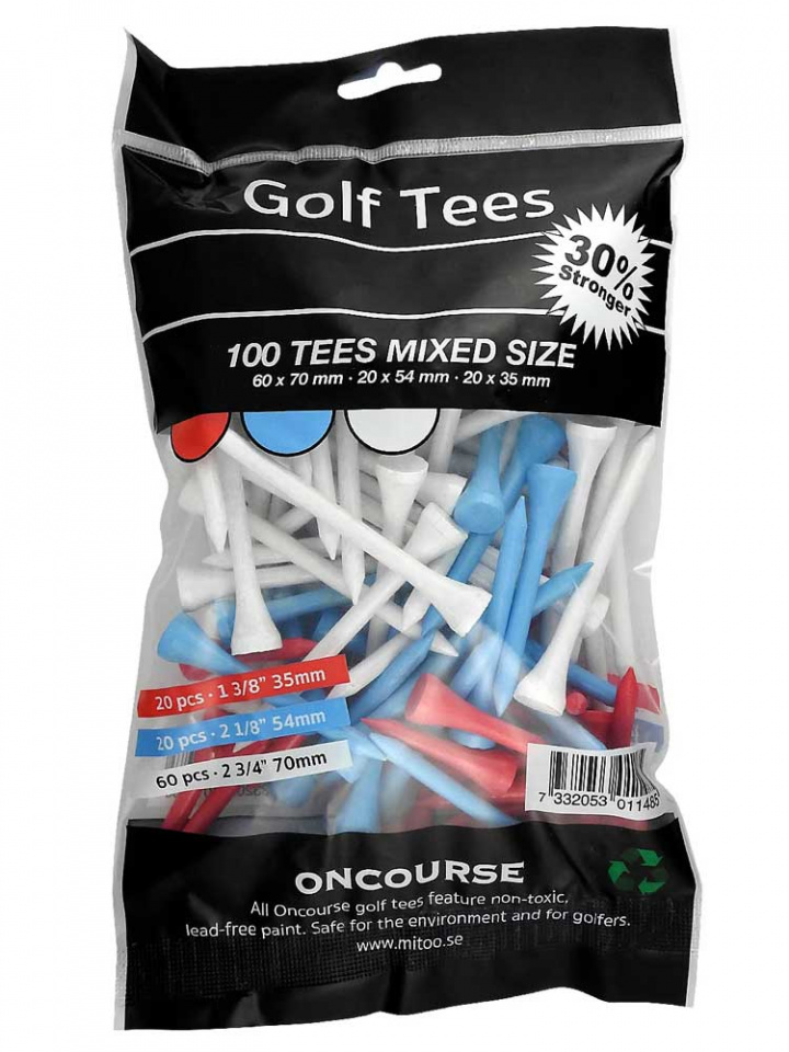 Golfgear Pegs Trä Vita 100st Mixlängd i gruppen Tillbehör / Golftillbehör / Peggar hos Dimbo Golf AB (4181111-100M)