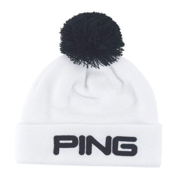 Ping Mössa Classic Bobble Knit Vit/Svart i gruppen Golfkläder / Accessoarer / Mössor golf hos Dimbo Golf AB (4504002)