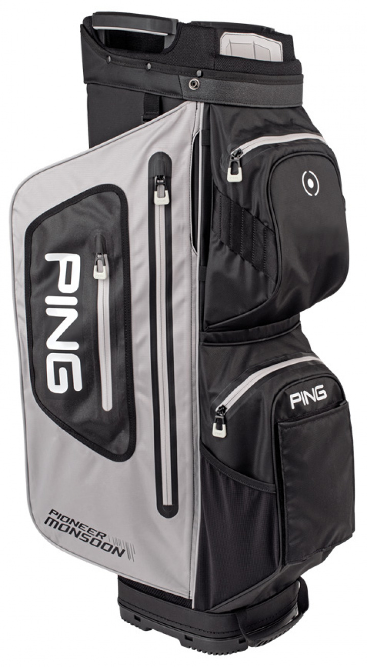 Ping Vagnbag Pioneer Monsoon Ljusgrå/Svart/Vit i gruppen Bagar / Vagnbagar Vattentäta hos Dimbo Golf AB (4512028-909910)