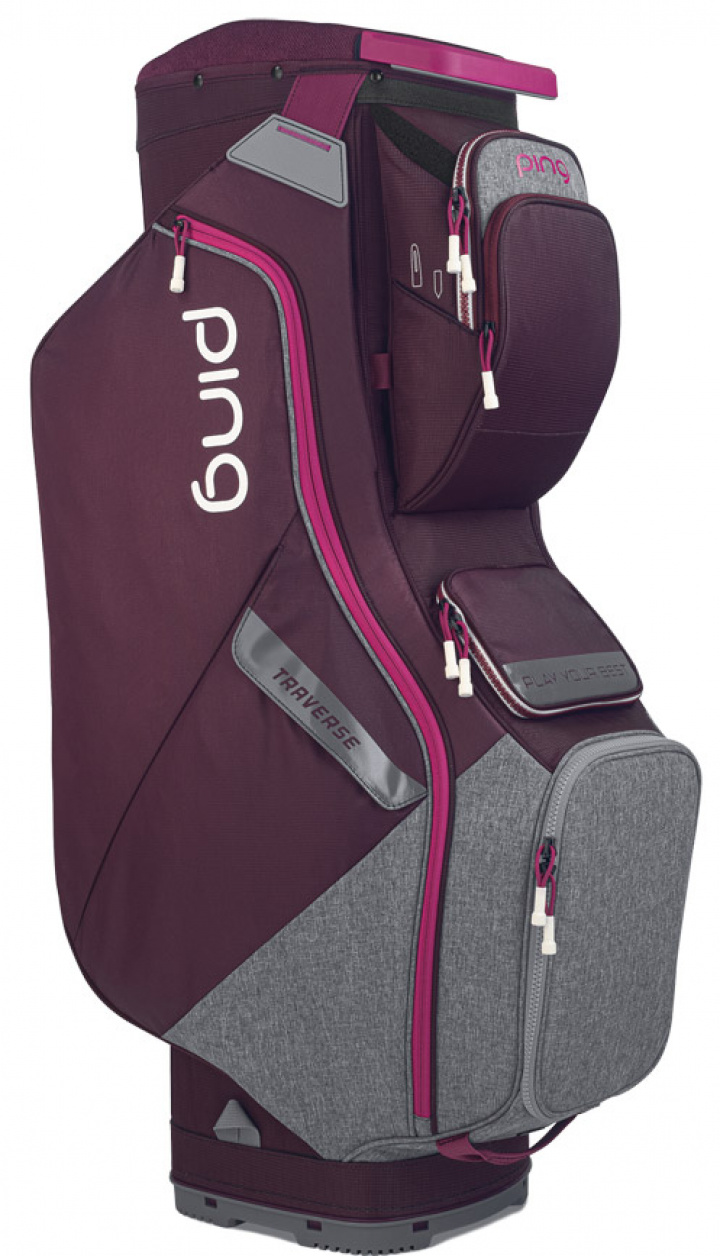 Ping Vagnbag Traverse 214 Garnet/Gråmelerad/Magenta i gruppen Bagar / Vagnbagar hos Dimbo Golf AB (4512029-09)