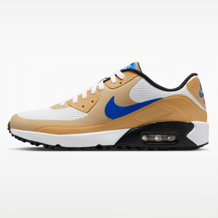 Nike Golfskor Herr Air Max 90 G Vit/Brun i gruppen Skor / Golfskor Herr hos Dimbo Golf AB (5079001-106390r)